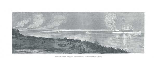 Night Attack on Submarine Defences by HMS Glatton and Gun Boats