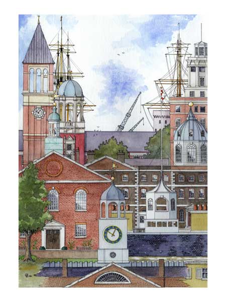 The Clocks & Towers of HM Naval Base at Portsmouth Historic Dockyard, England - ORIGINAL