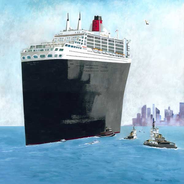 Queen Mary 2 in New York Harbour - ORIGINAL