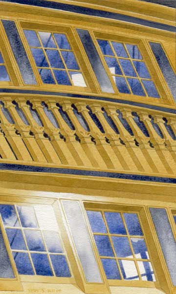 Stern Windows of HMS Victory [by Peter Hill] - PRINT