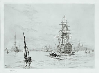 HMS Victory Afloat in Portsmouth with HM Yacht Alberta