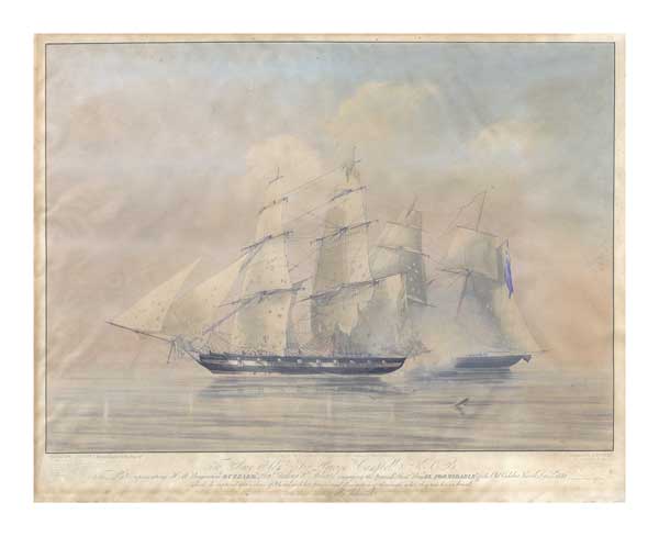 HMS Buzzard engaging Spanish slave ship El Formidable
