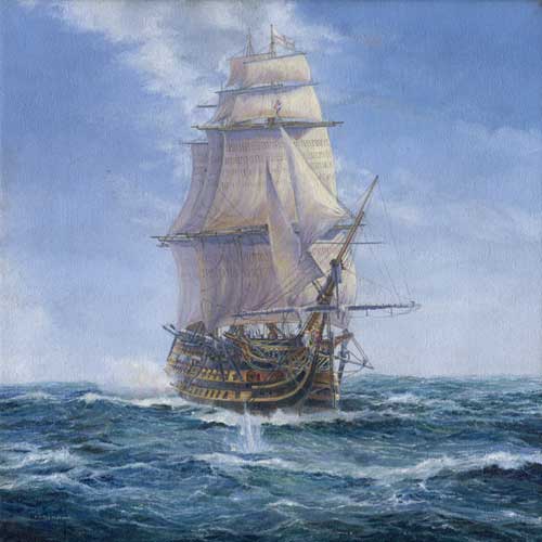 HMS Victory in Battle - PRINT - LARGE